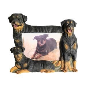 3D Rottweiler Dogs Picture Frame 4"x5" photo 7"x9" Frame Felt Back "Substantial"